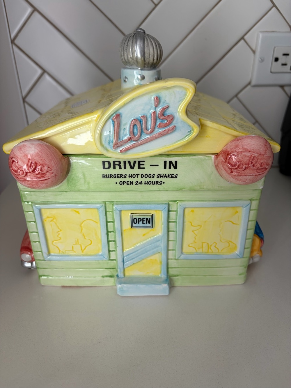 Vintage Omnibus Fitz & Floyd Lou's Drive-In Ceramic Cookie Jar